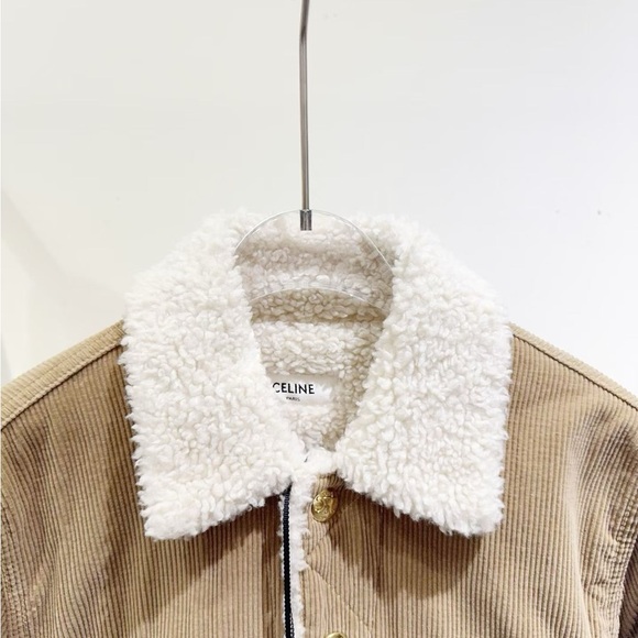 Authentic Celine White Sherpa Collar Jacket - Picture 3 of 7